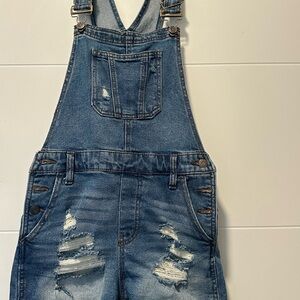 SO Women's Blue Jean Shorts Overalls